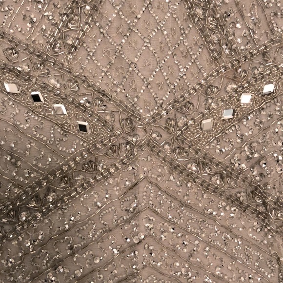 Aidan Mattox Hand beaded Silver Dress - Picture 3 of 4